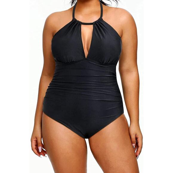 Amazon Other - Aqua Eve Black Swimsuit Tummy Control Halter size 16W never worn